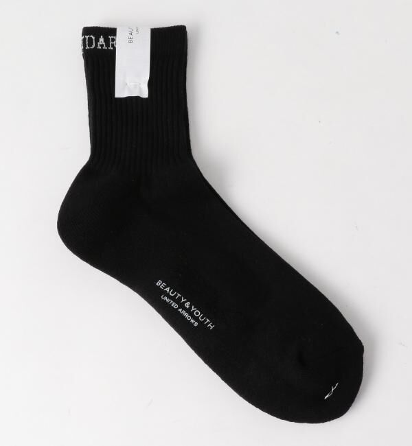 BEAUTY&YOUTH UNITED ARROWS「BY ソリッド カラー クォーター ソックス」|ソックス|BLACK