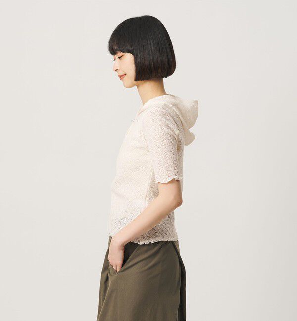 BEAUTY&YOUTH UNITED ARROWS「レース ショートスリーブ フーディ」|Tシャツ・カットソー|