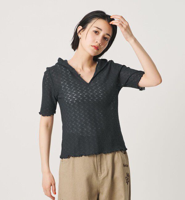 BEAUTY&YOUTH UNITED ARROWS「レース ショートスリーブ フーディ」|Tシャツ・カットソー|
