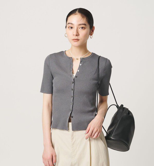 BEAUTY&YOUTH UNITED ARROWS「スパンコール ハーフスリーブ ２WAYカーディガン ウォッシャブル」|カーディガン|DK.GRAY