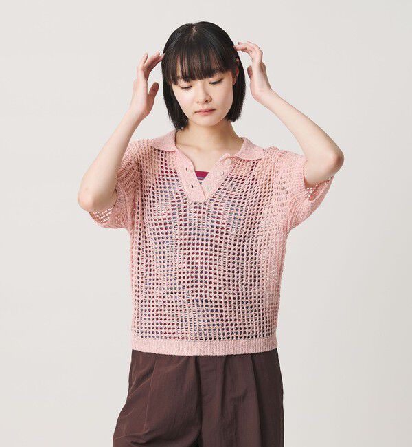 NICE WEATHER「＜NICE WEATHER＞メッシュ ショートスリーブ ポロシャツ」|ニット・セーター|