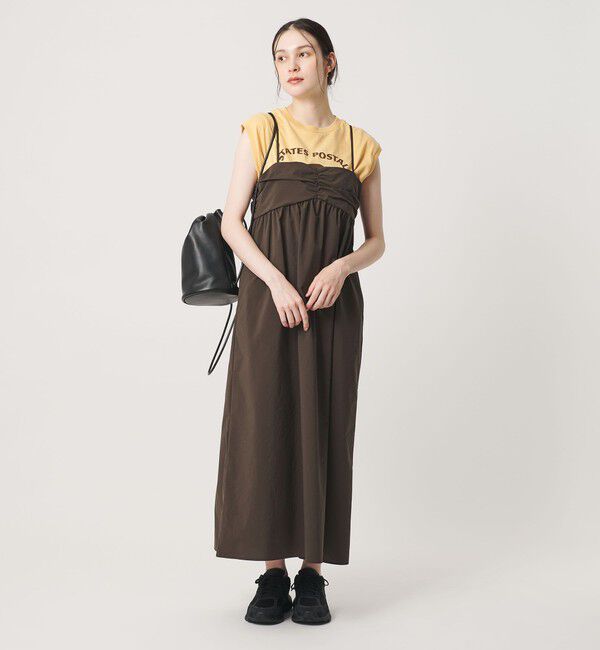 BEAUTY&YOUTH UNITED ARROWS「チェック＆ソリッド キャミソールワンピース ウォッシャブル」|ワンピース|