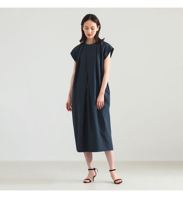 Demi-Luxe BEAMS 「リネン オーバー タック ワンピース」|ワンピース|NAVY