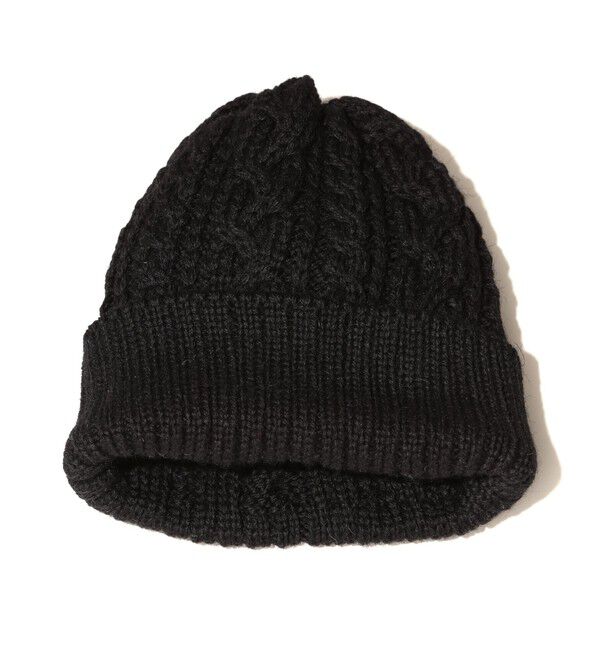 BEAMS PLUS「Cable Watch Cap」|ニット帽|BLACK