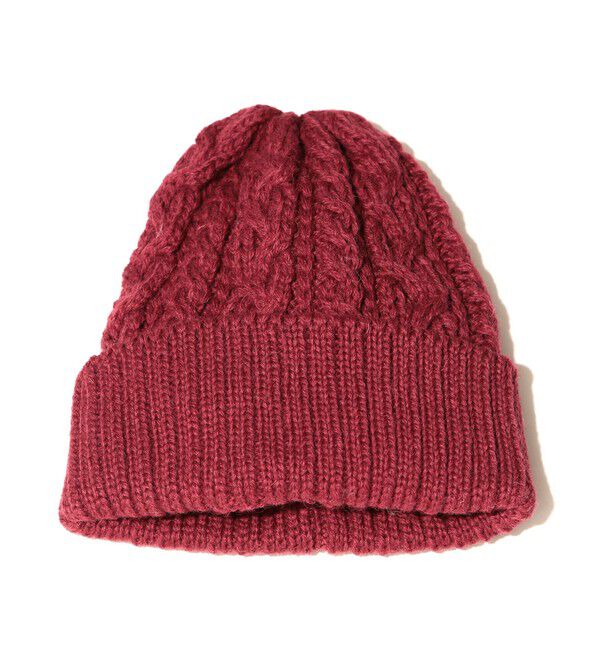BEAMS PLUS「Cable Watch Cap」|ニット帽|WINE
