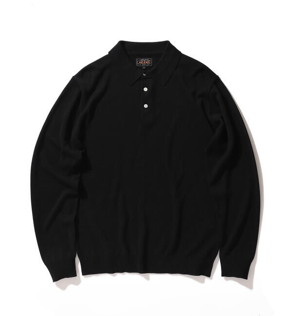 BEAMS「BEAMS PLUS / 12ゲージ ニット ポロシャツ」|ポロシャツ|BLACK