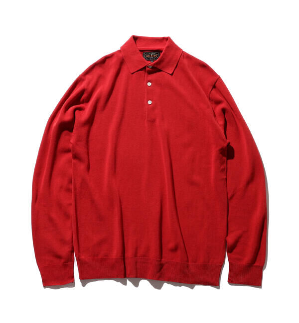 BEAMS「BEAMS PLUS / 12ゲージ ニット ポロシャツ」|ポロシャツ|RED