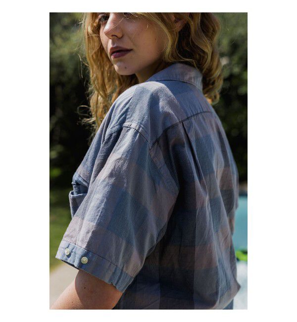 BEAMS PLUS「Italian Collar Indigo Panama Weave Plaid」|シャツ・ブラウス|