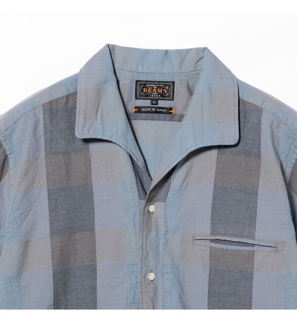BEAMS PLUS「Italian Collar Indigo Panama Weave Plaid」|シャツ・ブラウス|
