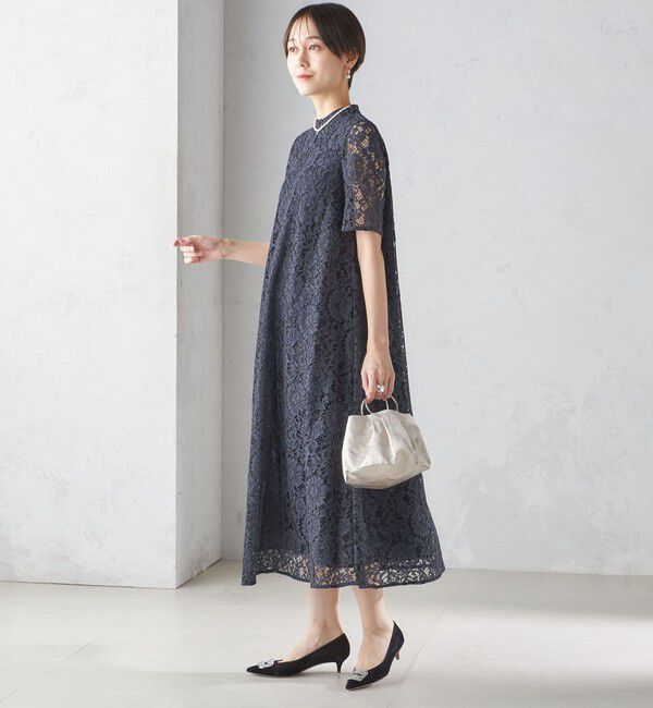 SHIPS for women「〈結婚式・パーティ〉kaene:パイピング レース Aライン ワンピース」|ワンピース|