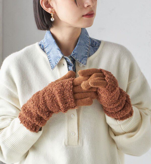 SHIPS for women「3WAY ブークレ グローブ」|手袋|