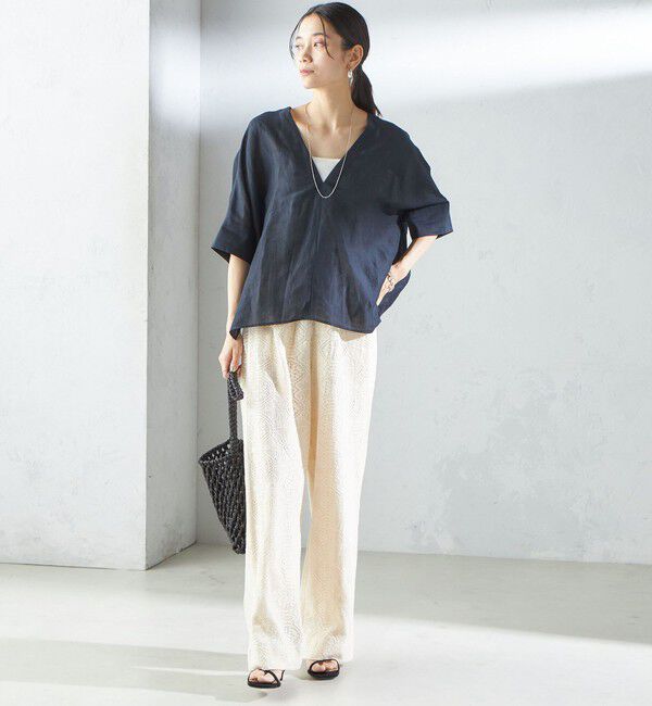 SHIPS for women「【一部WEB限定】〈手洗い可能〉IMPERIAL LINEN スキッパー ブラウス」|シャツ・ブラウス|