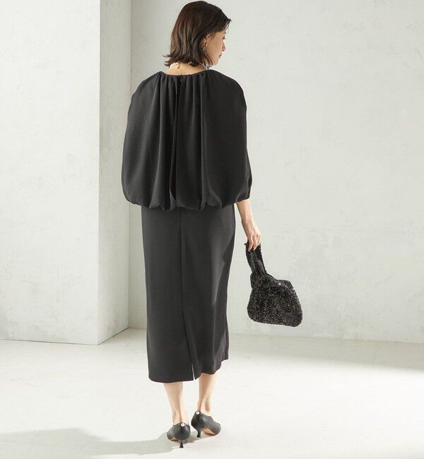SHIPS for women「troisiemeCHACO:〈手洗い可能〉ジョーゼット ケープ ワンピース（セレモニー対応可）」|ワンピース|