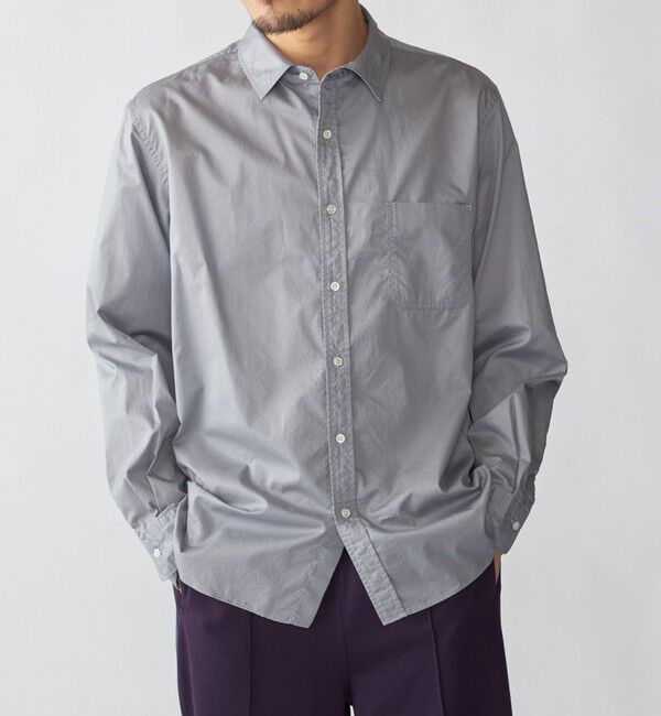 SHIPS「SHIPS: 〈MADE IN JAPAN〉ハイカウント ワッシャー レギュラーカラーシャツ」|シャツ・ブラウス|グレー