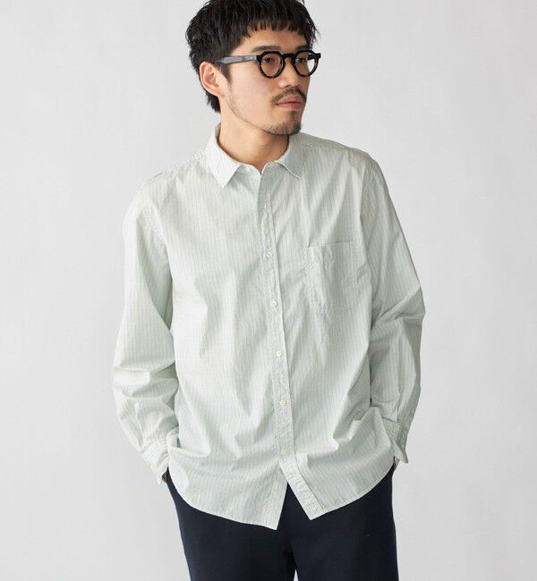 SHIPS「SHIPS: 〈MADE IN JAPAN〉ハイカウント ワッシャー レギュラーカラーシャツ」|シャツ・ブラウス|