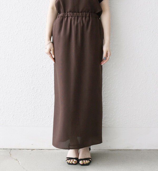 SHIPS any「SHIPS any:〈洗濯機可能〉リネンライク ブラウス &times; タイトスカート セットアップ」|ワンピース|
