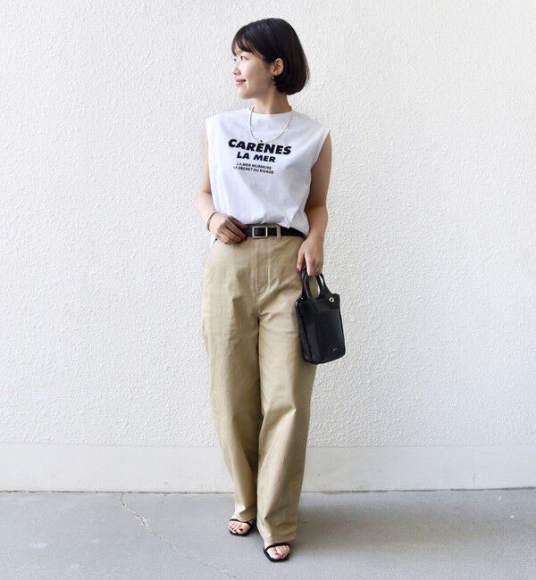 SHIPS for women「メルティ コットン プリント ロゴ フレンチスリーブ TEE」|Tシャツ・カットソー|