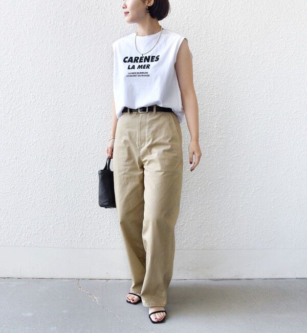 SHIPS for women「メルティ コットン プリント ロゴ フレンチスリーブ TEE」|Tシャツ・カットソー|