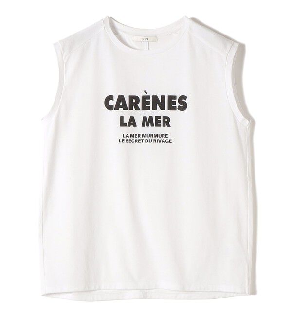 SHIPS for women「メルティ コットン プリント ロゴ フレンチスリーブ TEE」|Tシャツ・カットソー|