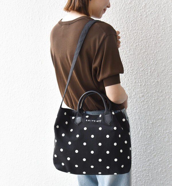 SHIPS any「SHIPS any:〈撥水加工〉A4 ドット 2WAY トートバッグ」|トートバッグ|