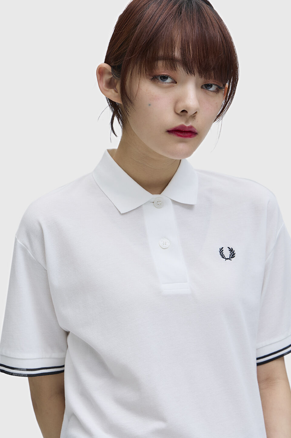 FRED PERRY 「Sheer Tipped Polo Shirt／シアーティップラインポロシャツ」|ポロシャツ|SNOW WHITE