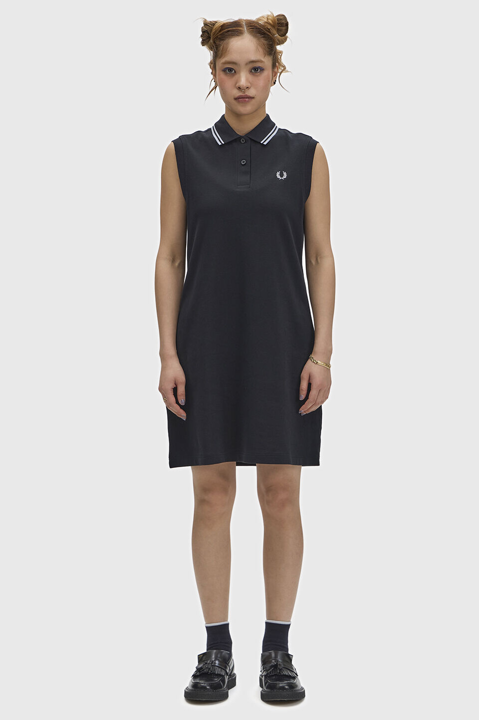 FRED PERRY 「The Sleeveless Fred Perry Shirt Dress／フレッドペリーノースリーブポロシャツワンピース」|ワンピース|