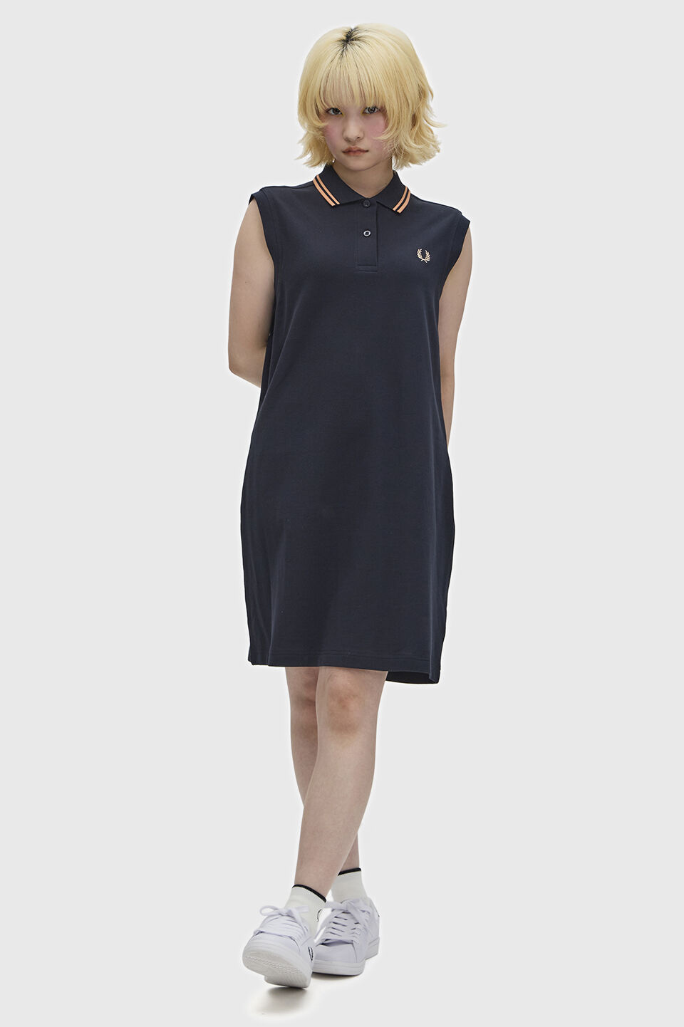 FRED PERRY 「The Sleeveless Fred Perry Shirt Dress／フレッドペリーノースリーブポロシャツワンピース」|ワンピース|