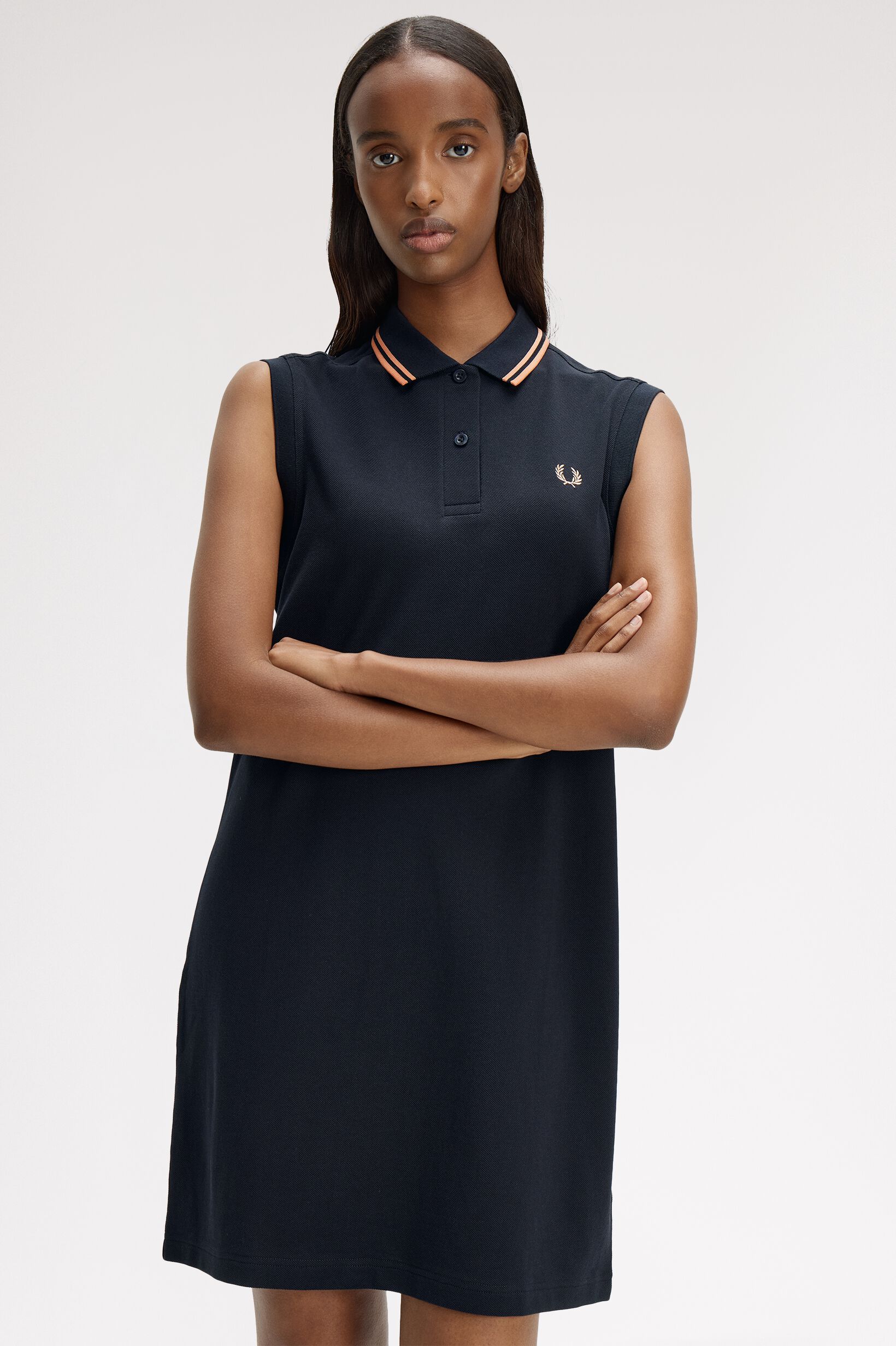 FRED PERRY 「The Sleeveless Fred Perry Shirt Dress／フレッドペリーノースリーブポロシャツワンピース」|ワンピース|