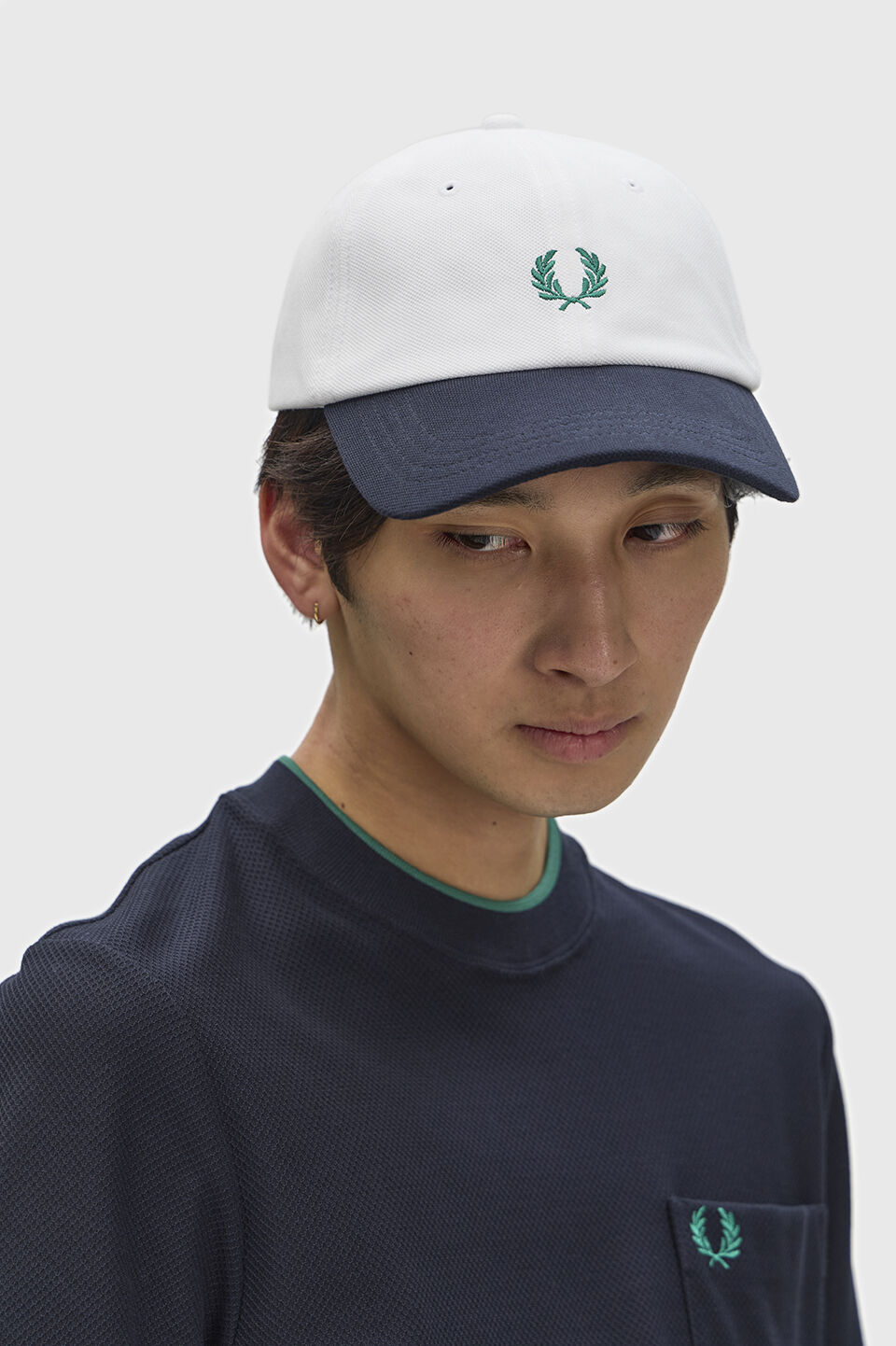 FRED PERRY 「Blocked Pique Classic Cap／ブロックピケクラシックキャップ」|キャップ・キャスケット|SNOW WHITE