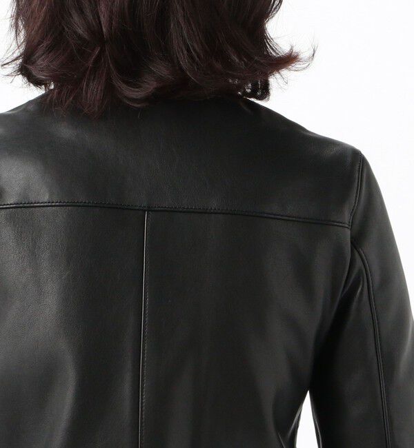 DES PRES「ラムレザー ノーカラージャケット」|ライダースジャケット|
