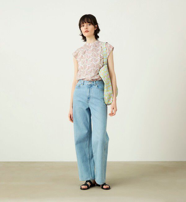 SOULEIADO「コットンシルクプリント ピンタックブラウス」|シャツ・ブラウス|