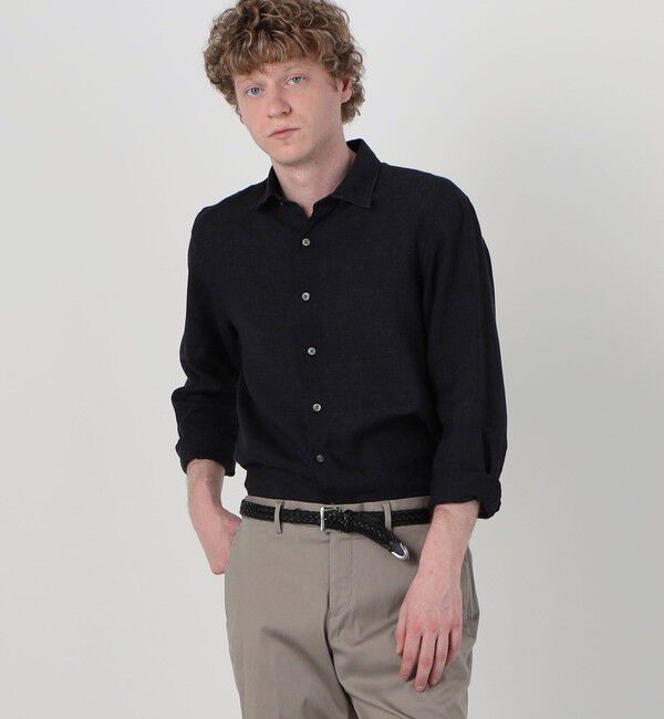 TOMORROWLAND MENS「リネン セミワイドカラーロングスリーブシャツ SAHARA ALBINI」|シャツ・ブラウス|