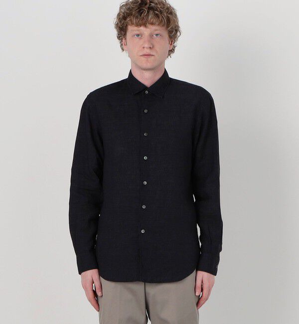 TOMORROWLAND MENS「リネン セミワイドカラーロングスリーブシャツ SAHARA ALBINI」|シャツ・ブラウス|