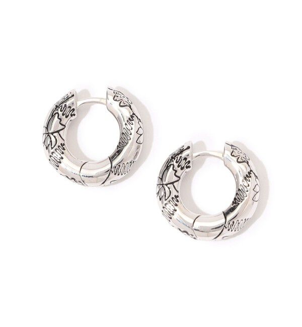 TOMORROWLAND GOODS「avgvst Black Millefleurs Hoop ピアス」|ピアス|81 シルバー
