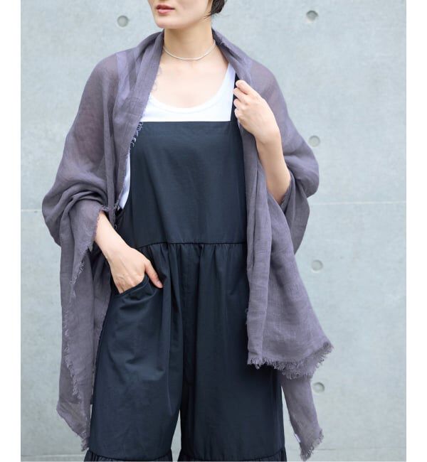 IENA「NIMNIMDUAI/ニムニムデュアイ PLAIN GAUZE STOLE ストール」|ストール|ブルー
