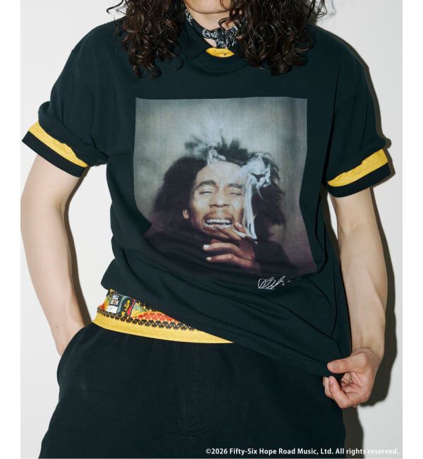 JOURNAL STANDARD「《予約》Bob Marley / ボブ・マーリー プリント Tシャツ」|Tシャツ・カットソー|ブラック A