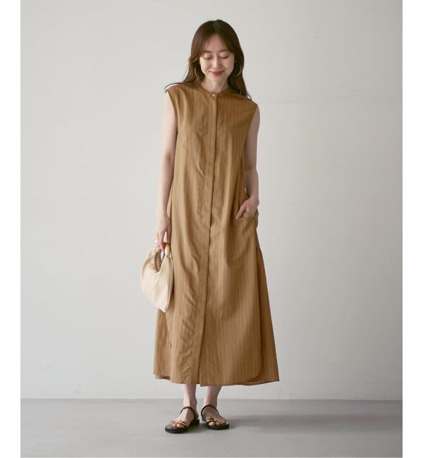 NOBLE「【洗える】normment/ノーメント STRIPE STITCH N/S DRESS」|ワンピース|