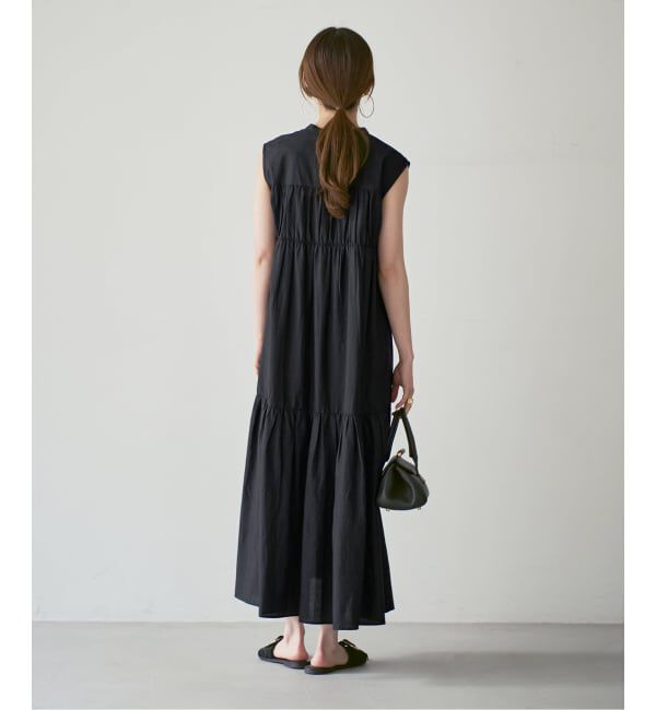 NOBLE「【洗える】normment/ノーメント STRIPE STITCH N/S DRESS」|ワンピース|