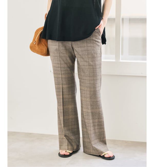 Spick and Span「《セットアップ可 / 予約》ウールブレンドグレンチェックパンツ」|スラックス|