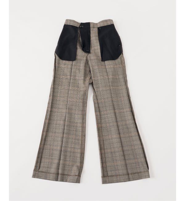 Spick and Span「《セットアップ可 / 予約》ウールブレンドグレンチェックパンツ」|スラックス|