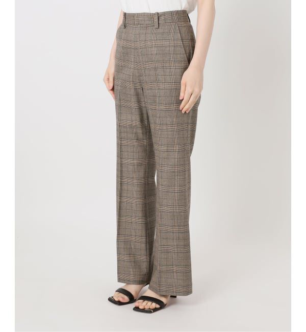 Spick and Span「《セットアップ可 / 予約》ウールブレンドグレンチェックパンツ」|スラックス|