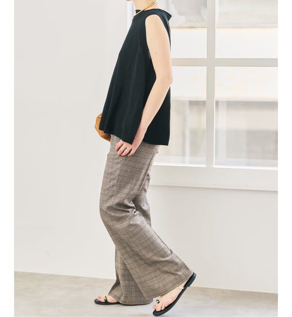 Spick and Span「《セットアップ可 / 予約》ウールブレンドグレンチェックパンツ」|スラックス|