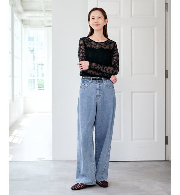 U by SPICK&SPAN「《予約》ストレッチレースクループルオーバー」|Tシャツ・カットソー|