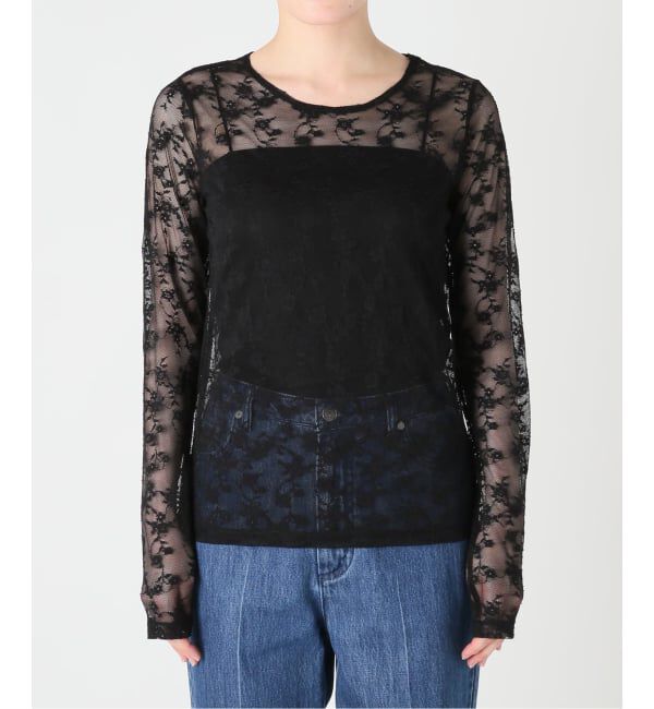 U by SPICK&SPAN「《予約》ストレッチレースクループルオーバー」|Tシャツ・カットソー|