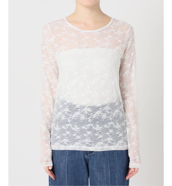 U by SPICK&SPAN「《予約》ストレッチレースクループルオーバー」|Tシャツ・カットソー|