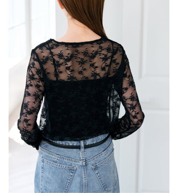 U by SPICK&SPAN「《予約》ストレッチレースクループルオーバー」|Tシャツ・カットソー|