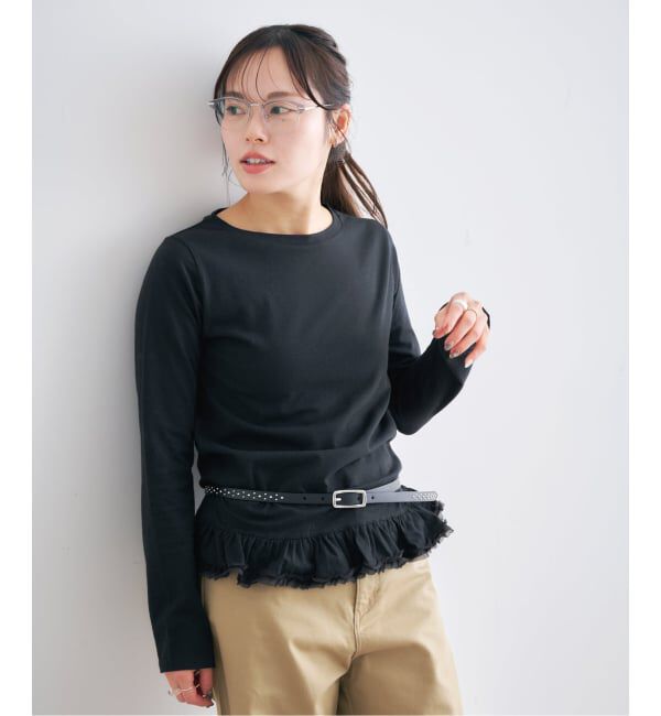 U by SPICK&SPAN「《追加 / 予約》フリルミディカットトップス」|Tシャツ・カットソー|