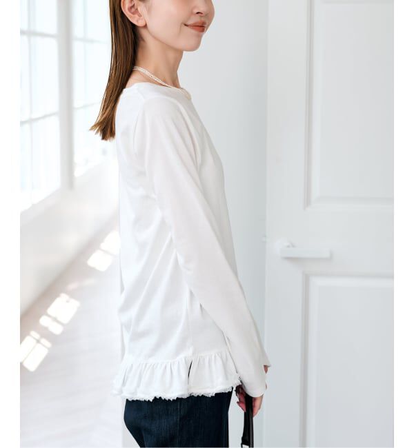 U by SPICK&SPAN「《追加 / 予約》フリルミディカットトップス」|Tシャツ・カットソー|