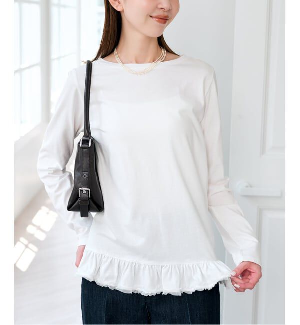 U by SPICK&SPAN「《追加 / 予約》フリルミディカットトップス」|Tシャツ・カットソー|