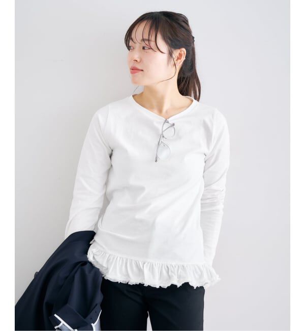 U by SPICK&SPAN「《追加 / 予約》フリルミディカットトップス」|Tシャツ・カットソー|